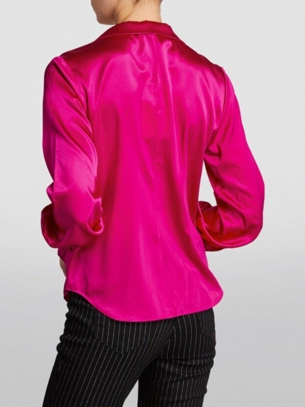 $398 Unworn Frame Silk Femme Shirt in Magenta - Picture 12 of 13